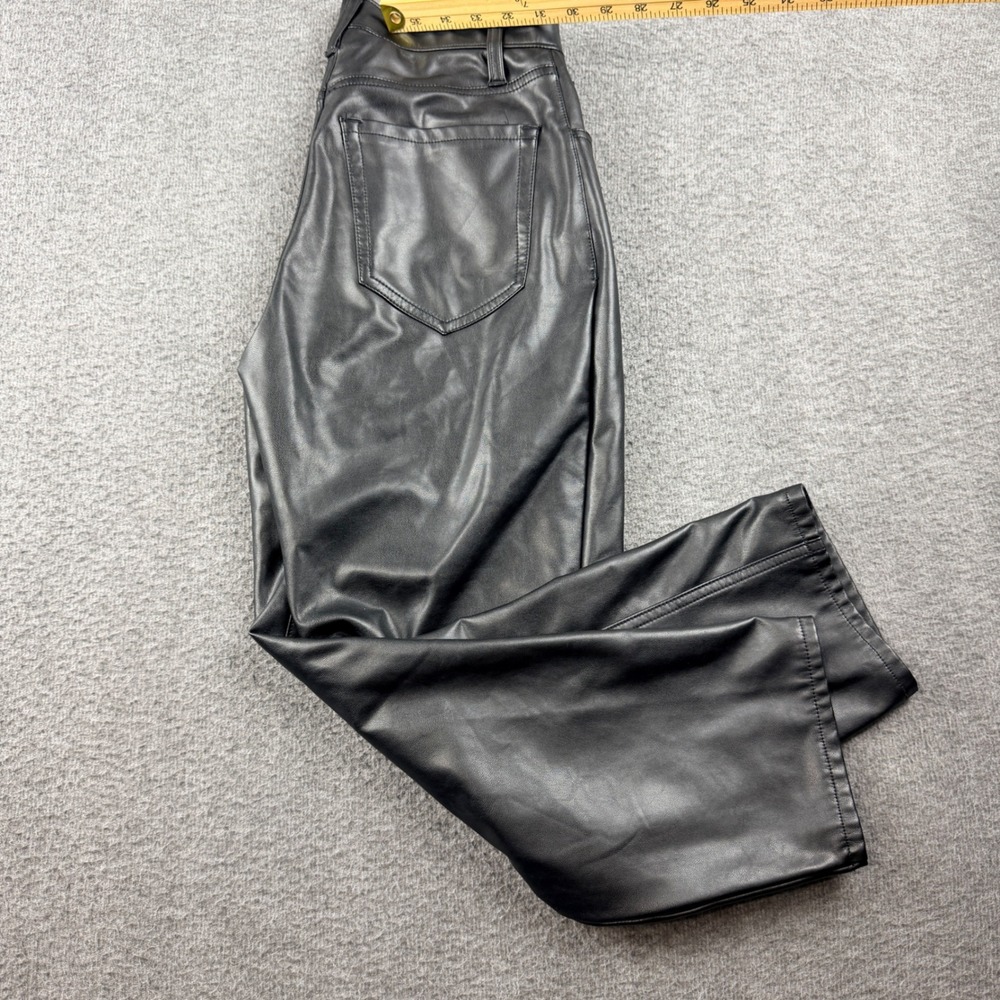 Abercrombie & Fitch‎ Vegan Leather Straight Ultra High Rise Pants Black 26/2s